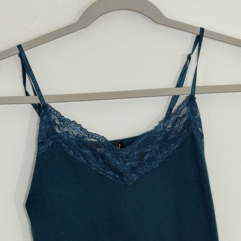 Wet Seal Womens Camisole Tank Top  Small Blue Lace Y2K Fairy Whimsigoth Layering - Picture 2 of 11